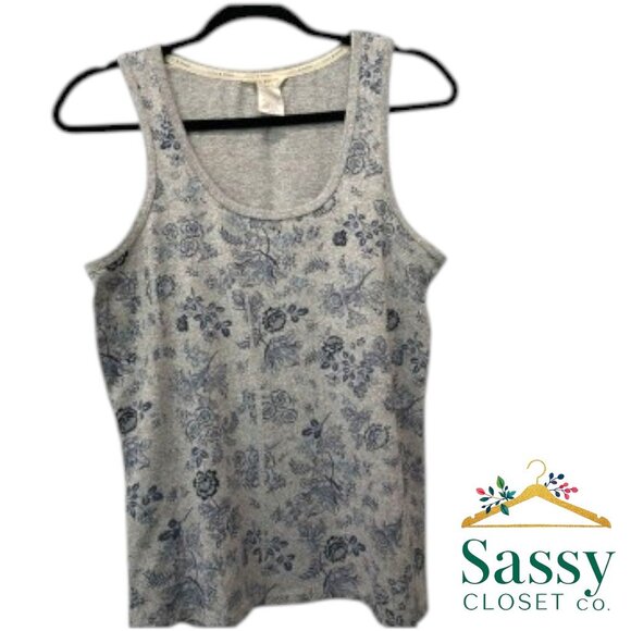Boho Tank – LUCKY BRAND Gray/Navy Floral, Sz S, EUC - Picture 1 of 6